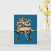 Grappige kat leeft belasting humor illustratie kaart (Gele Bloem)