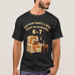 Grappige kat leest 6-7 meme Englieacher boekenlief T-shirt