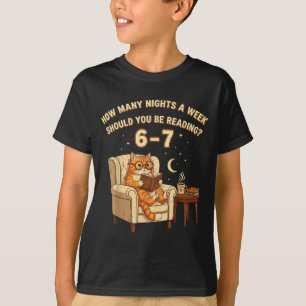 Grappige kat leest 6-7 Meme Englieacher Boekliefhe T-shirt