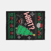 Grappige Kat Lelijke Kersttrui Feline Lelijke Chri Fleece Deken (Voorkant (Horizontaal))