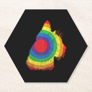 Grappige kat LGBT vlag Subtiele Queer Trans Gay Pr Kartonnen Onderzetters
