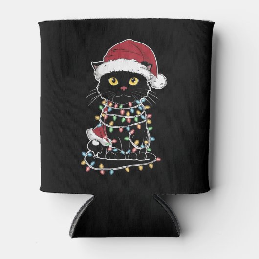 Grappige kat liefhebber kerstverlichting blikjeskoeler (Voorkant)