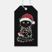Grappige kat liefhebber kerstverlichting cadeaulabel (Achterkant)
