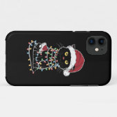 Grappige kat liefhebber kerstverlichting Case-Mate iPhone case (Achterkant (horizontaal))
