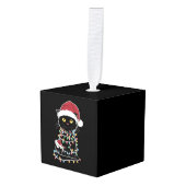 Grappige kat liefhebber kerstverlichting decoratie (Voorkant hoekig)