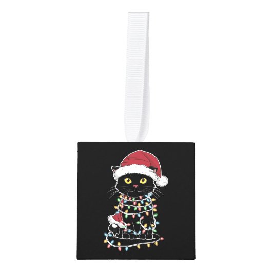 Grappige kat liefhebber kerstverlichting decoratie (Voorkant)