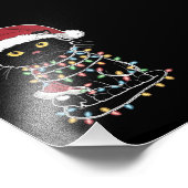 Grappige kat liefhebber kerstverlichting foto afdruk (Hoek)