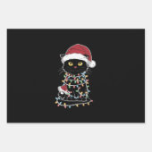 Grappige kat liefhebber kerstverlichting inpakpapier vel (Voorkant)