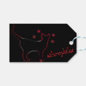 Grappige kat lijn kunst ,Leuke lijn kunst kat, awe Cadeaulabel (Voorkant (Horizontaal))