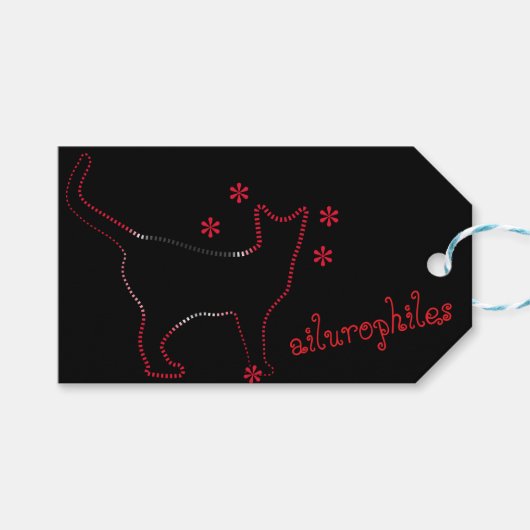 Grappige kat lijn kunst ,Leuke lijn kunst kat, awe Cadeaulabel (Voorkant (Horizontaal))