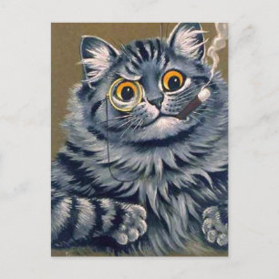 GRAPPIGE KAT LOUIS WAIN SIGAAR BRIEFKAART