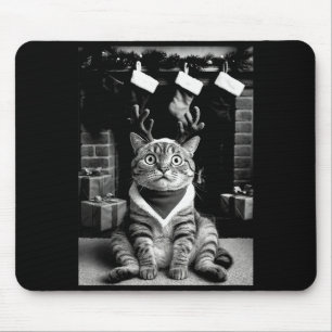 Grappige kat maakt een selfie Kerstmis Xmas pyjama Muismat