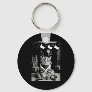 Grappige kat maakt een selfie Kerstmis Xmas pyjama Sleutelhanger