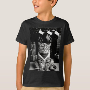Grappige kat maakt een selfie Kerstmis Xmas pyjama T-shirt