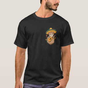Grappige Kat Mariachi Gitaar Zak Cinco De Mayo Mex T-shirt