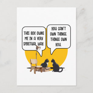 Grappige kat materialisme filosofie citaat briefkaart