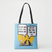Grappige kat materialisme filosofie citaat tote bag (Voorkant)