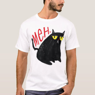 Grappige kat Meh Meow Zwart Kat Voor Mannen Vrouwe T-shirt