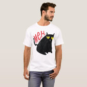Grappige kat Meh Meow Zwart Kat Voor Mannen Vrouwe T-shirt (Voorkant volledig)