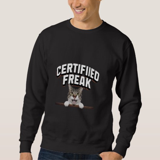 Grappige kat meme Gecertificeerde Freak Funny Cat Trui (Voorkant)