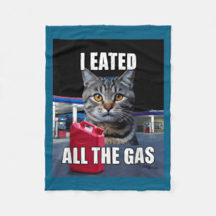 Grappige kat meme ik at gewilde alle gas grappige fleece deken