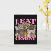 Grappige kat meme ik eet cement Japans citaat dier Kaart (Gele Bloem)