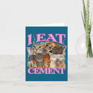 Grappige kat meme ik eet cement Japanse quote dier Kaart