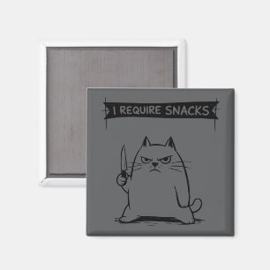 Grappige kat meme ik heb snacks nodig  magneet