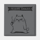 Grappige kat meme Ik heb snacks nodig Magneet (Voorkant)