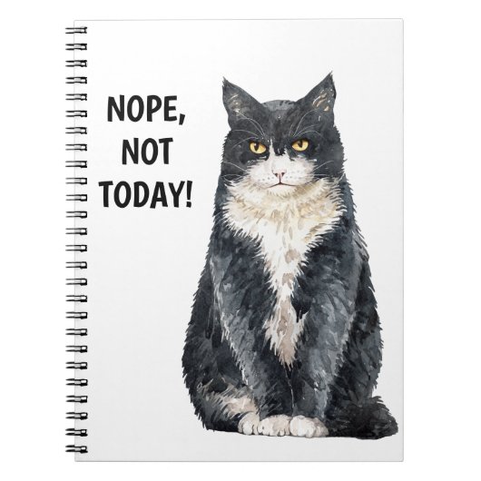 Grappige kat meme Nee, niet vandaag Notitieboek (Voorkant)