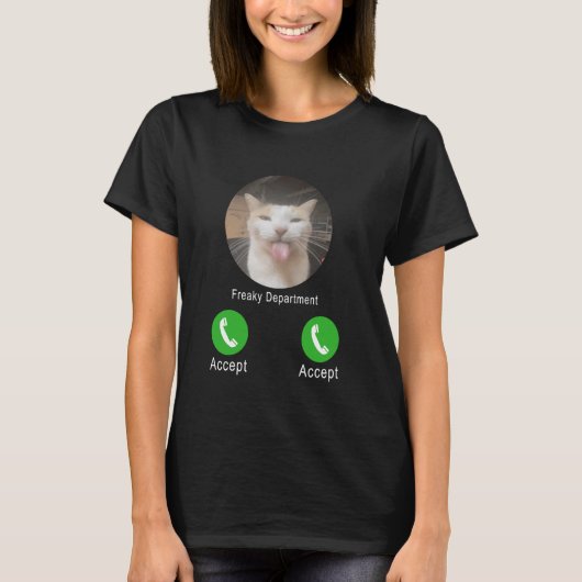 Grappige Kat Meme T-shirt van Freaky Department (Voorkant)