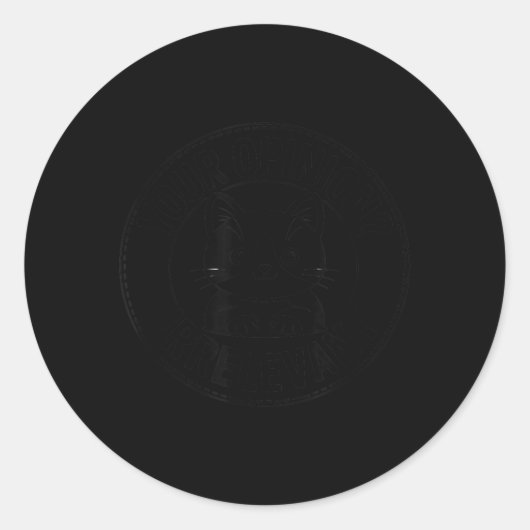 Grappige kat mening irrelevant sarcastisch citaat ronde sticker (Voorkant)
