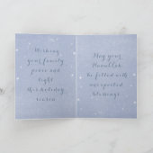 Grappige Kat Menora & Driehoekig Hanukkah Blauw Kaart (Binnen)