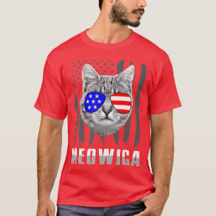 grappige kat, meowica, patriottisch, usa, america, t-shirt