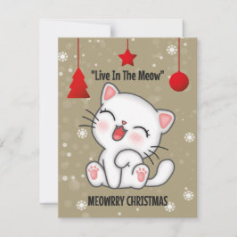 "GRAPPIGE KAT MEOWRY CHRISTMAS" Wenskaarten Feestdagenkaart