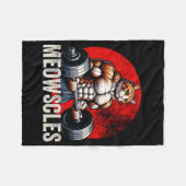 Grappige kat Meowscles Gym Gewichtheffen Katten Li Fleece Deken (Voorkant (Horizontaal))