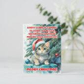 "GRAPPIGE KAT MEOWY KERSTMIS" Wenskaarten Feestdagenkaart (Staand voorkant)