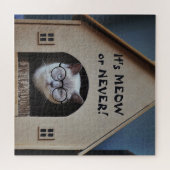 Grappige kat met bril It's Meow or Never Quote Legpuzzel (Horizontaal)
