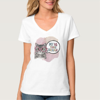Grappige Kat met Bril "Mijn IQ > Jouw Drama" - Sar T-shirt