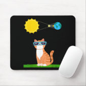 Grappige kat met Eclipse Gles kat Eigenaar Zonne-e Muismat (Met muis)