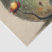 Grappige kat met een pet - Decoupage - Tissuepapier (Detail)