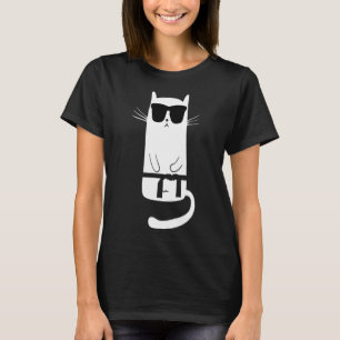 Grappige kat met een zonnebril Karate Judo Black B T-shirt