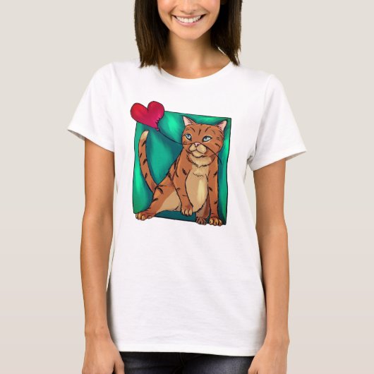 Grappige kat met hartballon t-shirt (Voorkant)
