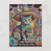 Grappige Kat Met Katnip Cupcake Collage Briefkaart (Voorkant)