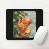Grappige kat met kerstbomen voor klimmende katten  muismat (Met muis)