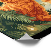 Grappige kat met kerstbomen voor klimmende katten  poster (Hoek)