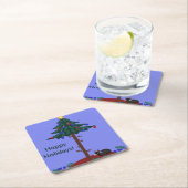 Grappige kat met kerstboom kartonnen onderzetters (Insitu)