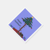 Grappige kat met kerstboom servet (Hoek)
