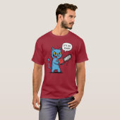 Grappige Kat met Kettingzaag T-shirt (Voorkant volledig)
