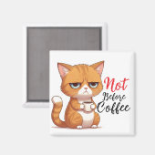 Grappige kat met koffie magneet (Voorkant / Achterkant)